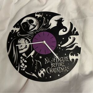 Disney Nightmare Before Christmas Black and Purple Clock